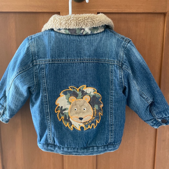 18m retro jean jacket with faux Sherpa lining - Picture 2 of 3